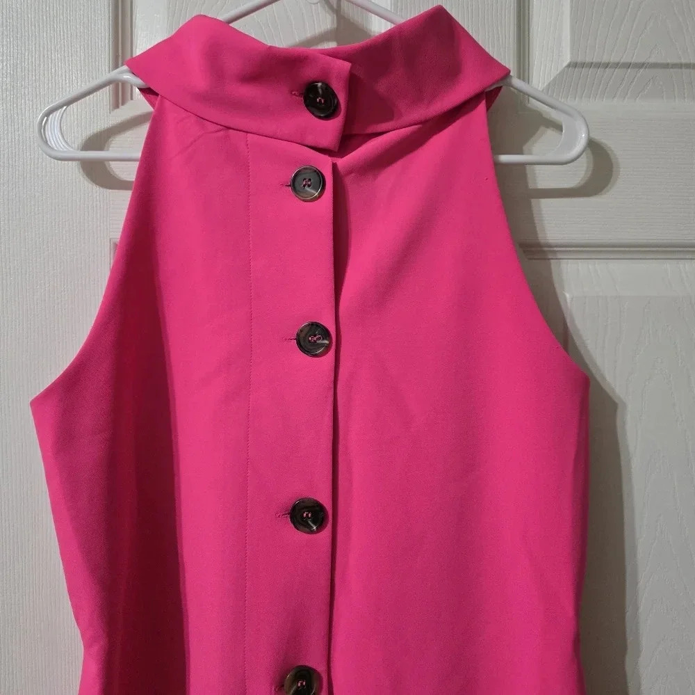 STS Sail to Sable Hot Pink Hydra Cowlneck Dress, Mini Sheath Silhouette, EUC! - Picture 8 of 14